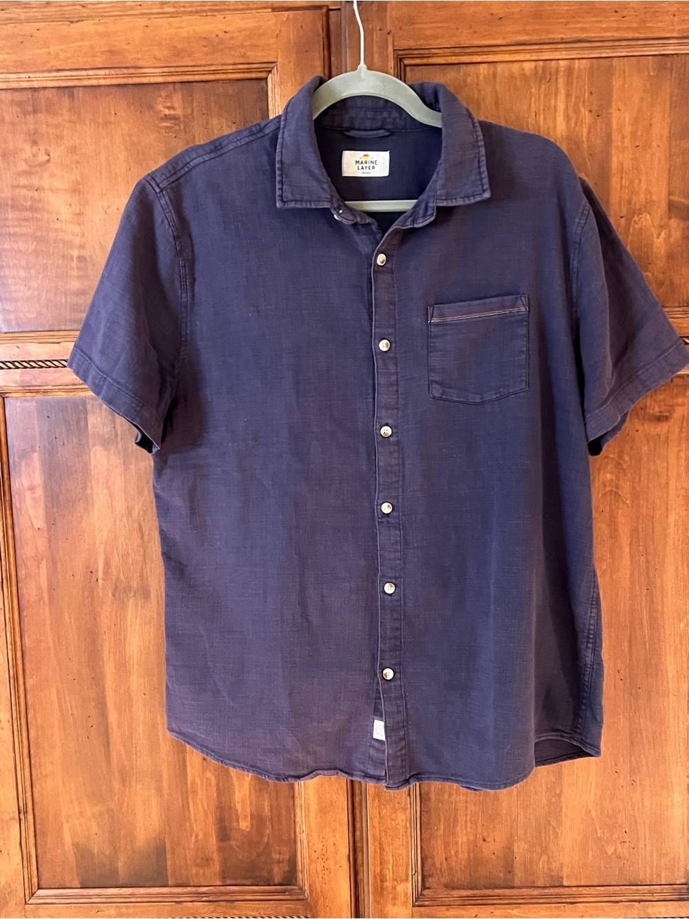Marine Layer Short Sleeve Classic Stretch Selvage Shirt | Size M/L | Preowned